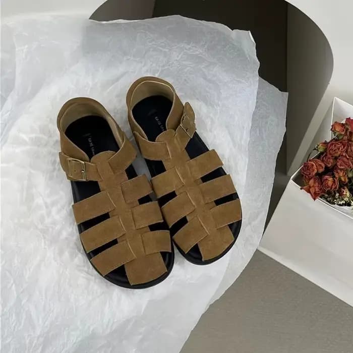 AIYUQI Sandales pour femmes 2026 Nouveauté Sandales romaines tressées évidées pour femmes Chaussures