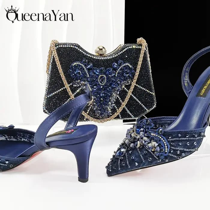 Queena Yan – chaussures à talons hauts pour femmes, ensemble de chaussures et de sacs à bout pointu 