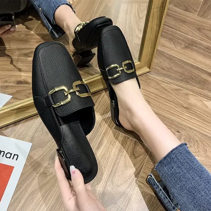 2025 printemps été femmes Mules chaussures marque pantoufles mode bout rond nœud papillon Baotou pai