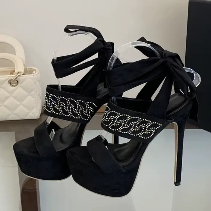 Eilyken – sandales à talons hauts en cristal et diamant pour femmes, chaussures de danse sur poteau 