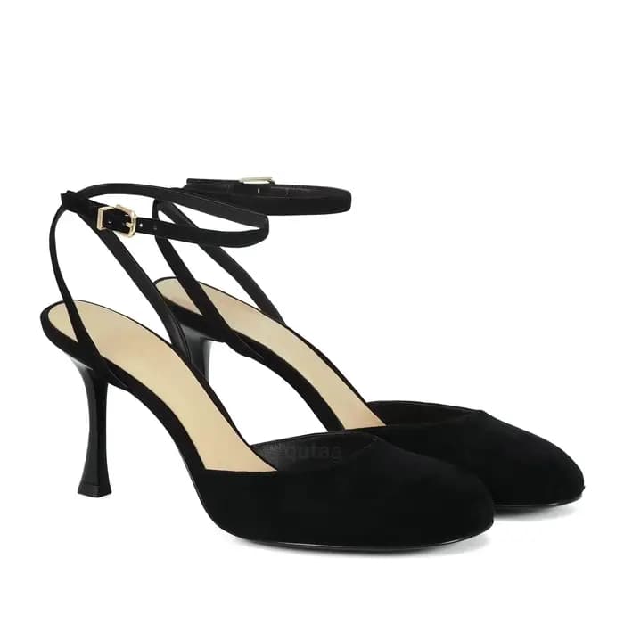 QUTAA – escarpins en cuir de vache pour femmes, sandales d'été à talons hauts, sexy, avec sangle à l