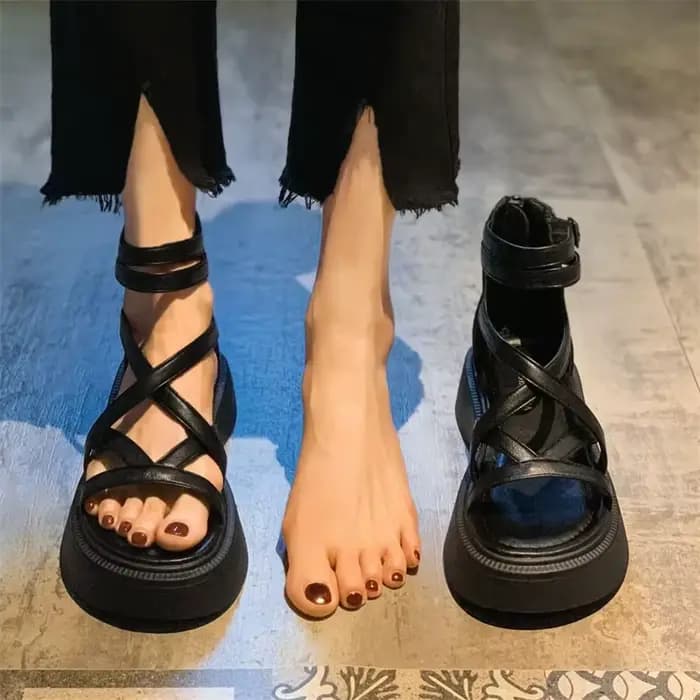 Sandales à talon optique pour femmes, nouvelles chaussures creuses ouvertes Parker, sandales décontr