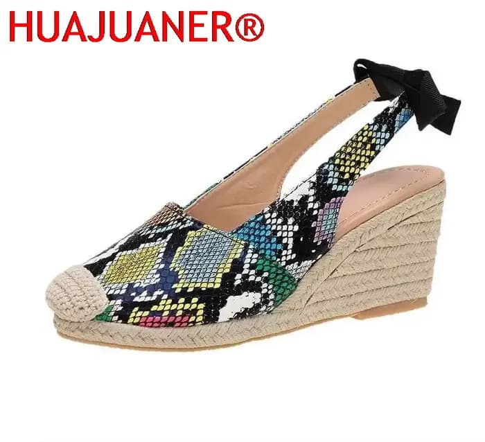 Sandales compensées pour femmes, style mode, à bout fermé, avec lanières, plateforme espadrille, élé