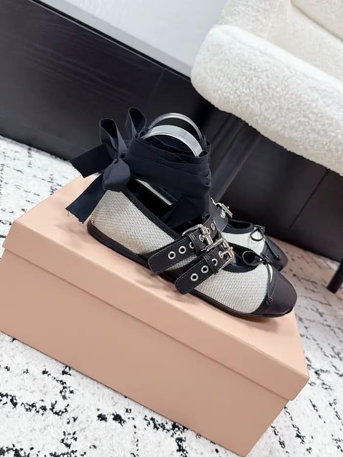 Ballerines de créateur pour femmes en cuir d'agneau, bout rond, style Mary Jane, meilleure qualité, 