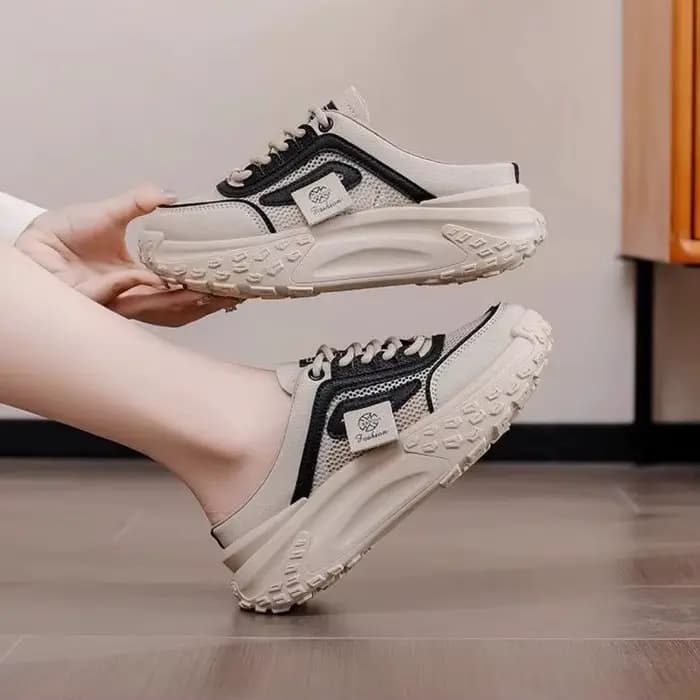 Sandales d'été 2026 pour femmes, à enfiler, tendance, en cuir souple, sabots respirants à bout ouver
