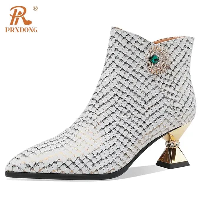Bottes pointues en cuir véritable avec fermeture à glissière latérale pour femmes, bottes de rinçage