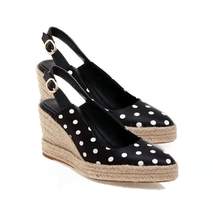EAGSITY Espadrilles à plateforme pour femmes, sandales à talons hauts, bout pointu, chaussures sling