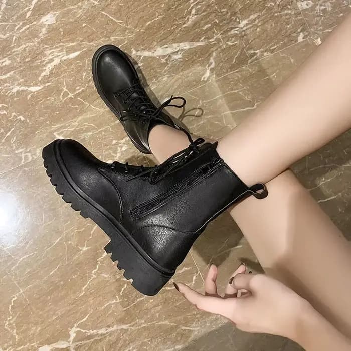 Bottines de Combat à lacets pour femmes, chaussures courtes avec lacets, élégantes, talons moyens, n