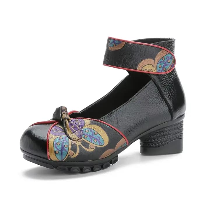 Xiuteng-Escarpins en cuir véritable pour femmes, style décontracté, talon carré temporel, élégant, p