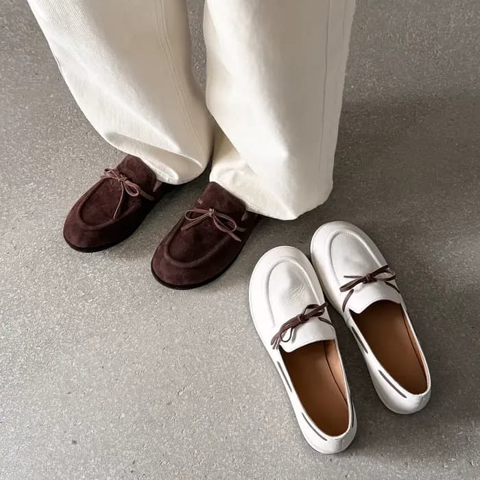 QUTAA 2026 Nouveautés Mode Chaussures plates en cuir de vache pour femmes Chaussures décontractées p