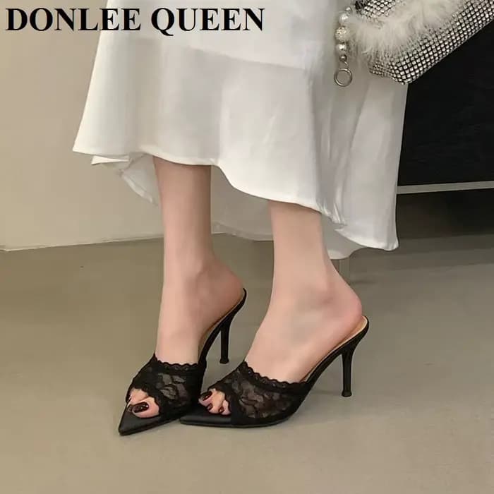 Élégantes sandales à talons hauts fins pour femmes, escarpins à bout ouvert, nouvelle collection été