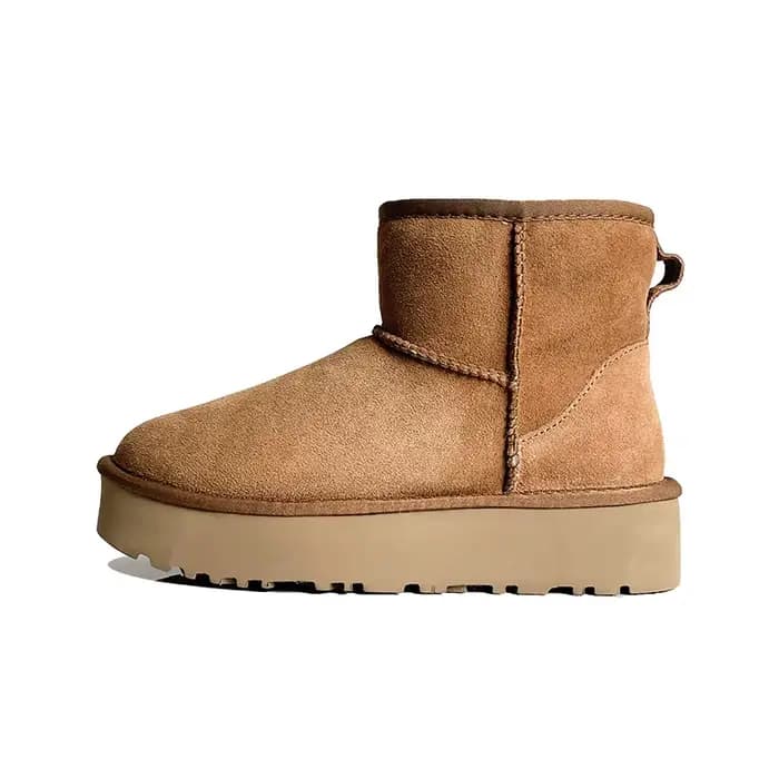 Bottes de neige classiques à semelles épaisses pour femme, bottes courtes chaudes en fourrure de mou