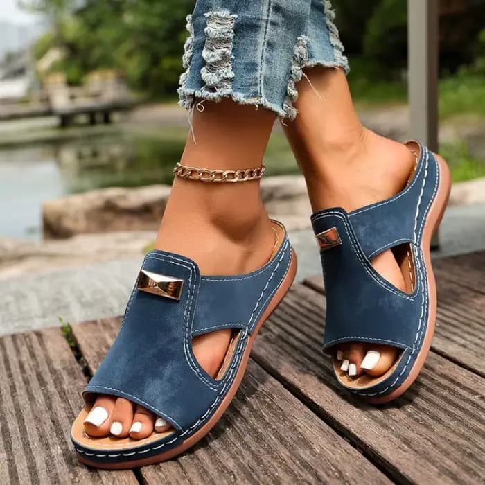 Sandales pour femmes, style ethnique, chaussures d'été pour femmes, talons compensés d'été, sandales