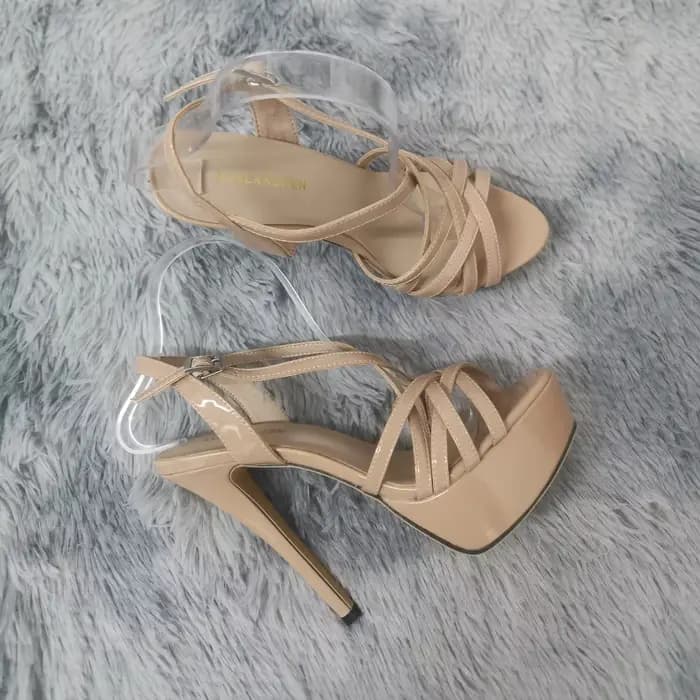 LOSLANDIFEN 2026 NOUVEAU Sandales à talons hauts plateforme 14 cm Sexy Bride cheville Bout ouvert Gl