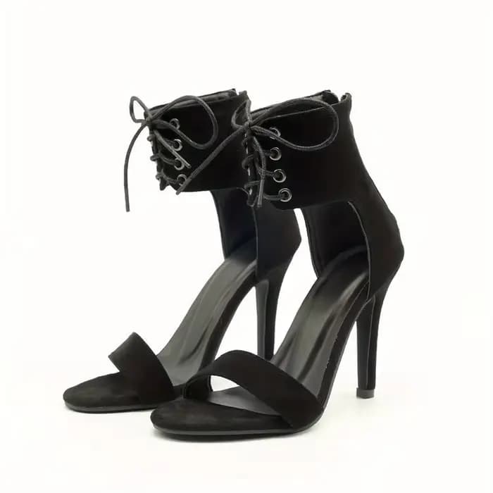 Sandales noires style romain pour femme, nouvelle collection été, grande taille, talon fin, boucle à