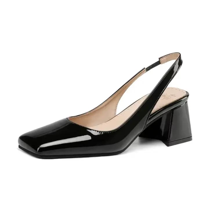 Sandales Slingback élégantes pour femmes, chaussures d'été, rose, noir, nu, talons moyens, escarpins