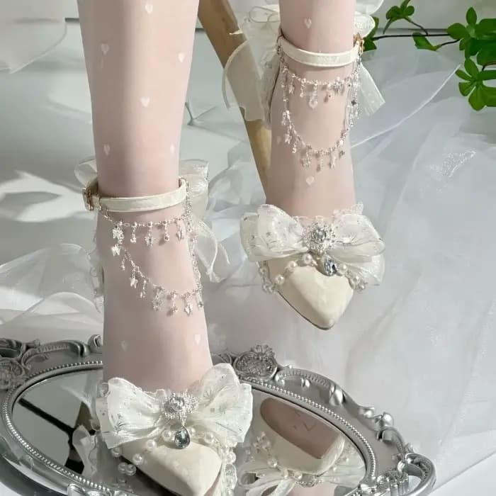 Sandales à talons pour dames, chaussures de styliste Lolita, avec nœud Y2K, Mary Jane, chaussures de