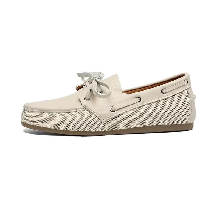2025 nouvelle tendance élégant automne véritable cuir de vache femmes chaussures plates Beige marron