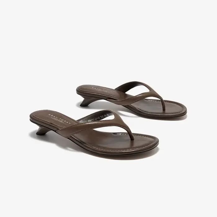 BEAUTODAY tongs décontractées femmes en peau de mouton en cuir t-strap bout ouvert pantoufles solide