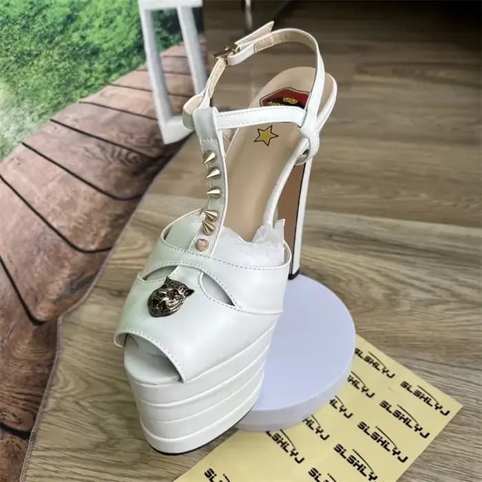 Sandales à Talons Hauts de 16cm pour Femme, Chaussures à Plateforme, Boule de Mariage, T-stage, Haut