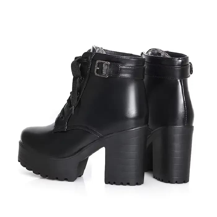 Bottes à lacets avec ceinture pour femme, semelle optique, talon haut, grande taille, commerce extér