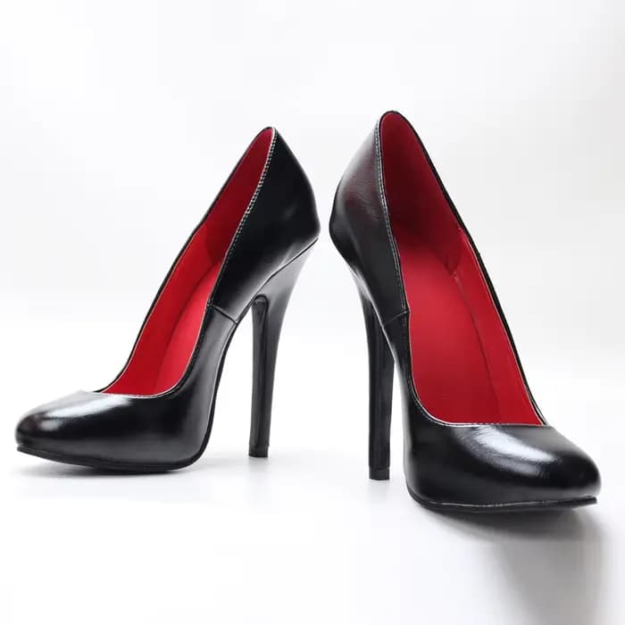 5.5 pouces Stiletto Ultra haut unisexe oldhollywood Vintagefashion bout rond pompe grande taille cha