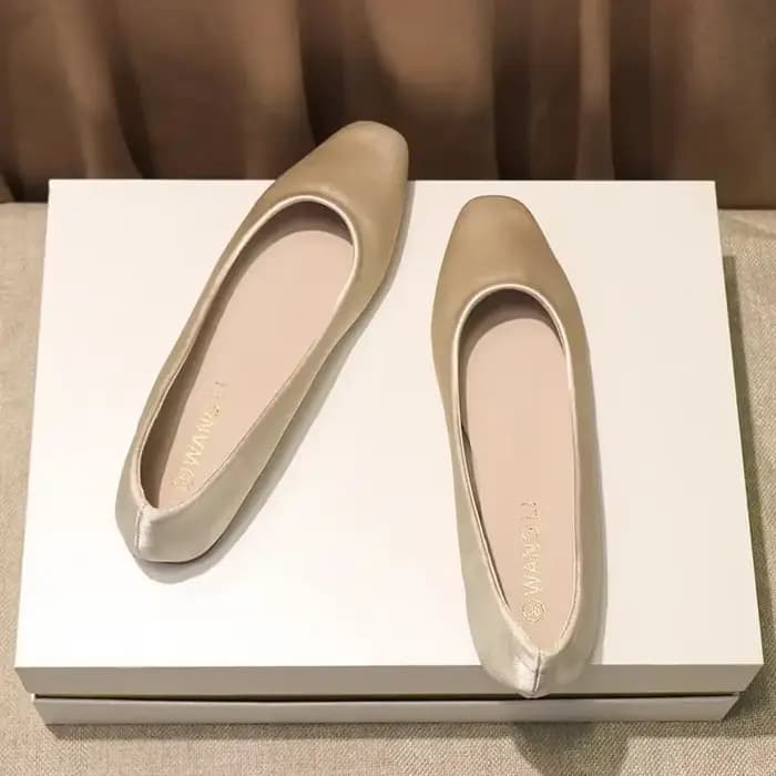 Chaussures pour femmes talon bas élégant bureau Slip-onSquare orteil femme chaussures plates 2025 ét