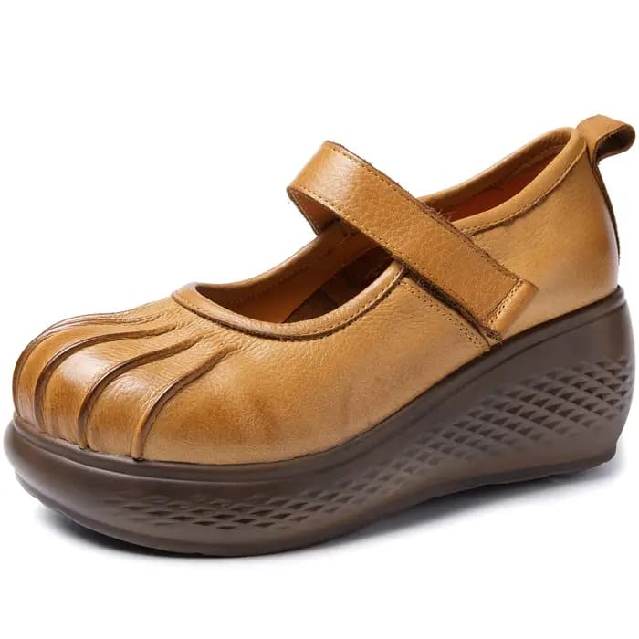ZXRYXGS Chaussures classiques rétro en cuir véritable de qualité supérieure, semelle épaisse, confor