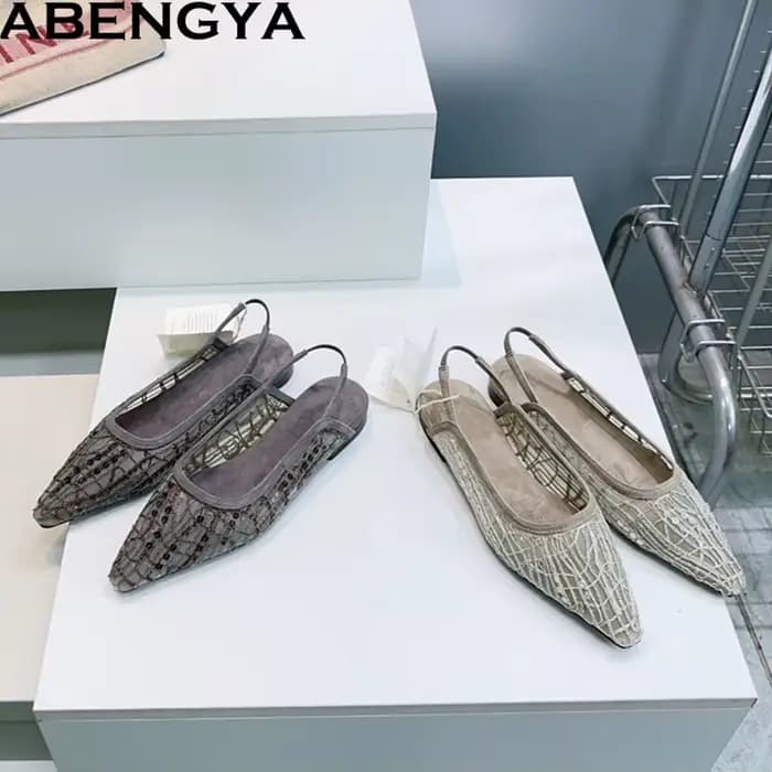 Nouvelles sandales de soirée à talons hauts en maille respirante pour femmes 2026, à bout pointu, st