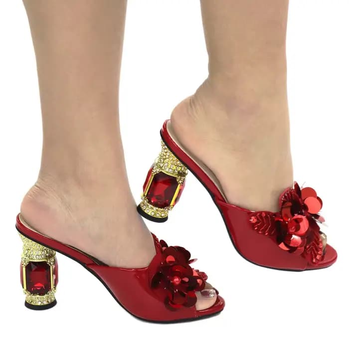Escarpins africains de couleur verte, chaussures d'été à talons hauts pour femmes, chaussures de mar