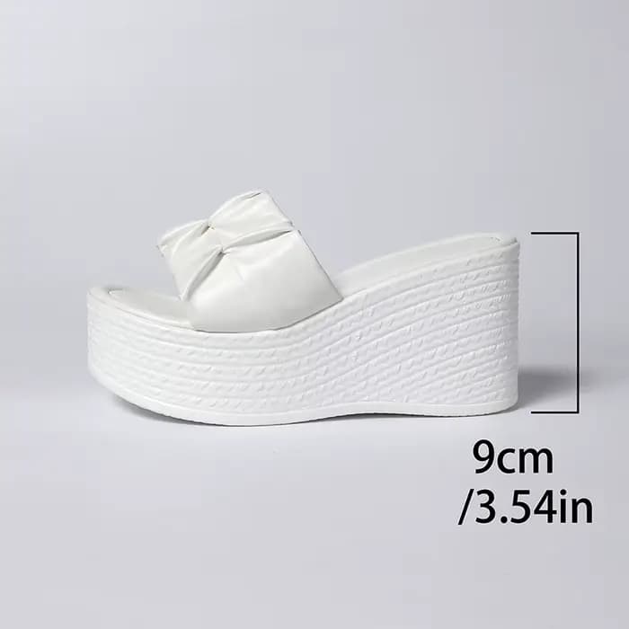 Sandales à talons compensés en cuir Pu blanc pour femmes, chaussures d'été légères à plateforme épai