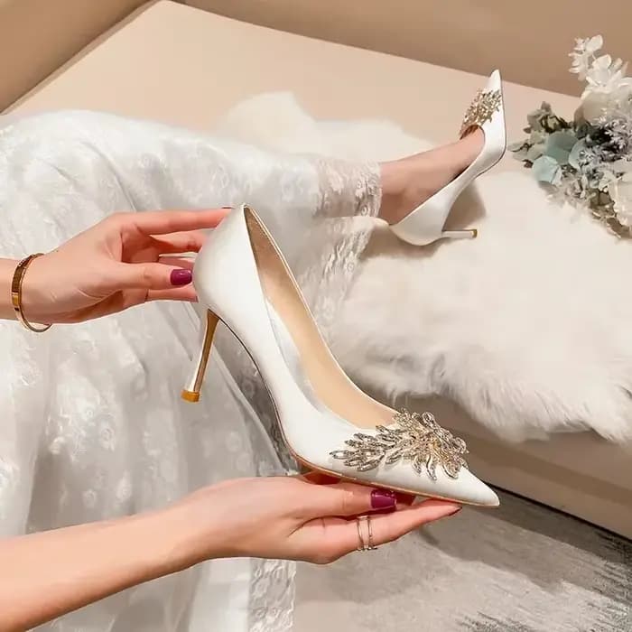Chaussures de Mariage à Talons Hauts Rouges, Slim, Version Coréenne, Jolie tu Parker, Nouvelle Colle