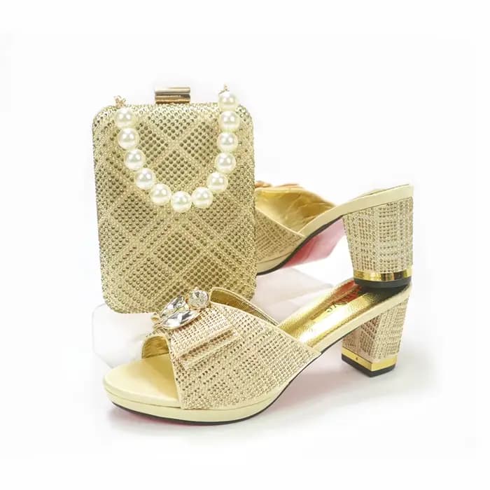 Doershow – ensemble de chaussures et de sacs assortis pour femmes africaines, rose, style nigérian, 