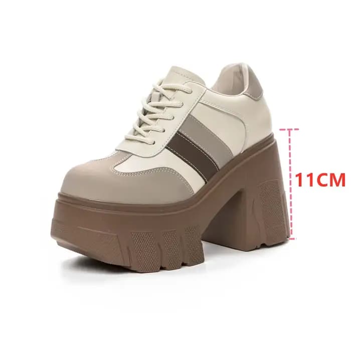 AIYUQI – chaussures à talons hauts pour femmes, en cuir véritable, à lacets, hauteur de 11 cm, coule