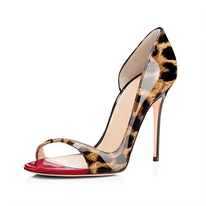 Chaussures sexy en cuir verni noir et doublure rouge de 12cm, talons super hauts à bouche peu profon