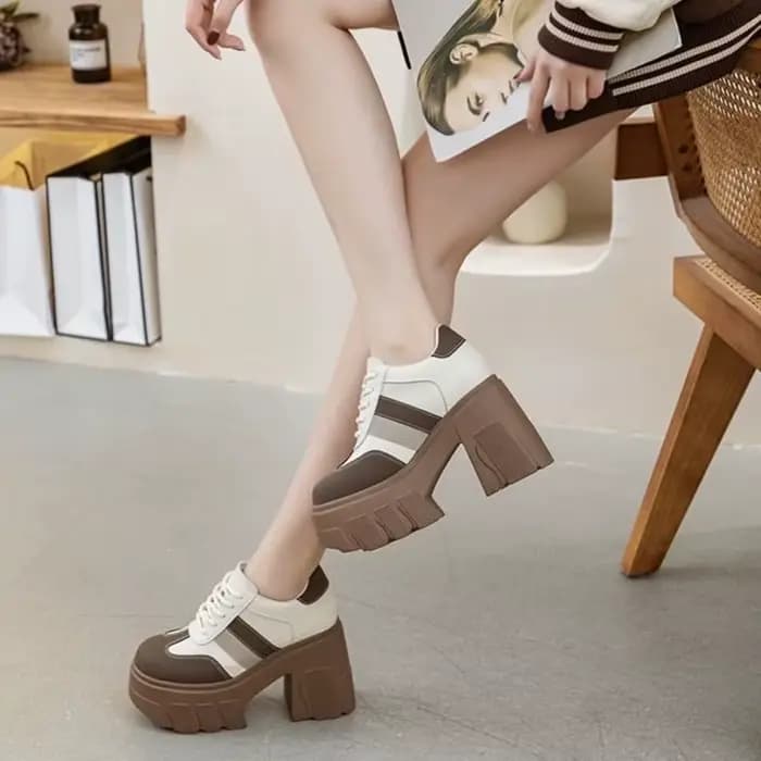 AIYUQI – chaussures à talons hauts pour femmes, en cuir véritable, à lacets, hauteur de 11 cm, coule