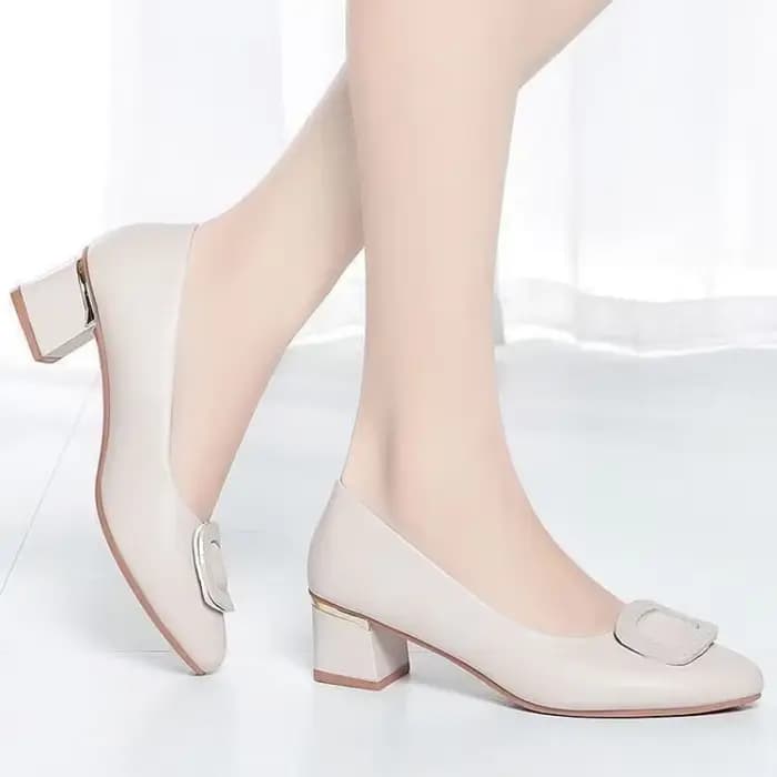 Escarpins à bout pointu et talon moyen pour femme, chaussures confortables à semelle souple pour mèr