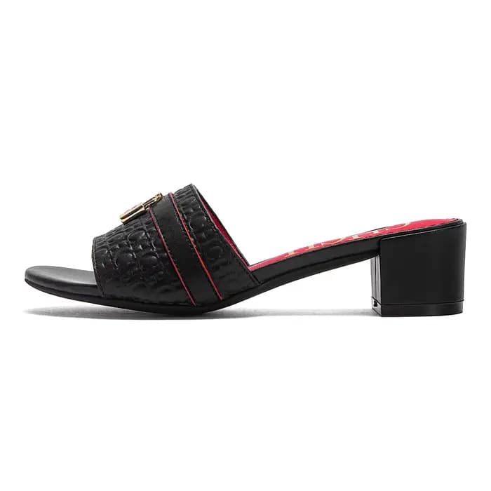 CHCH Sandales à talons pour femmes Sandales à talons épais et bloc bas Sandales coulissantes sans la