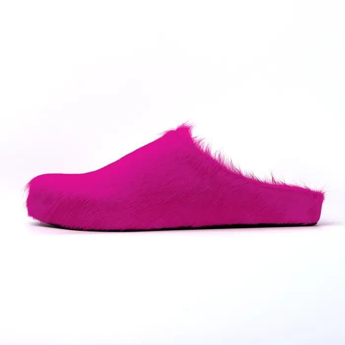 Mules plates de luxe pour femmes en cuir véritable italien à poils de cheval 2026, pantoufles en fou