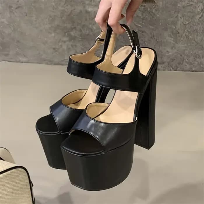 Eilyken été mode plate-forme épaisse bout ouvert boucle sangle femmes sandales Sexy Super talons hau