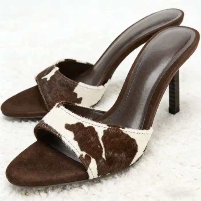 Sandales d'été 2026 à talons ouverts pour femmes, imprimé animal, design de créateur, confortables e