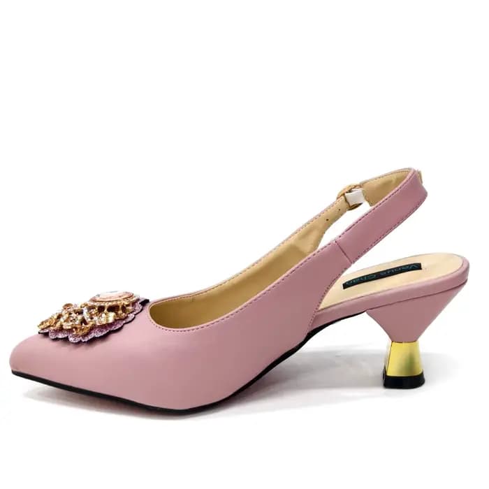 NigWin-Venus Chan Ensemble de chaussures et de sacs pointus pour femme, rose, talon haut, cristal co