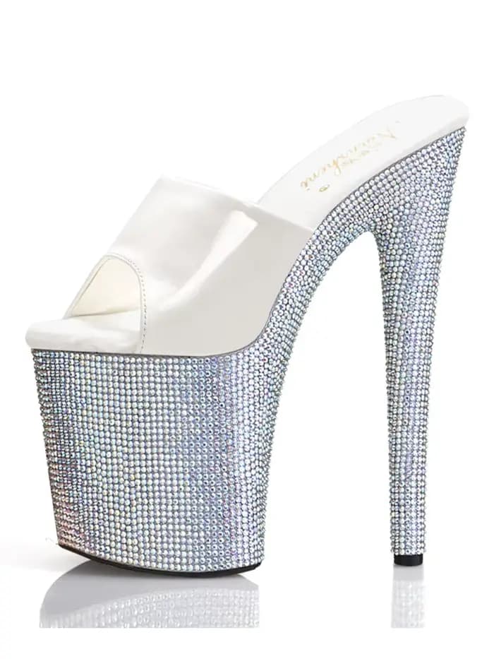 Pantoufles à plateforme à bande pour femmes, 8 amarans, Pole Dance, talons fins, modèles de boîtes d