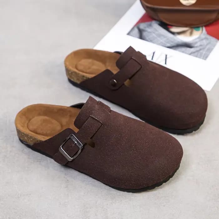 Chaussures à l'offre elles en liège pour hommes et femmes, sandales plates d'été, pantoufles de plag