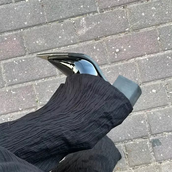Bottines Chelsea en cuir verni de haute qualité pour femmes, bottes de styliste Sexy à bout pointu o
