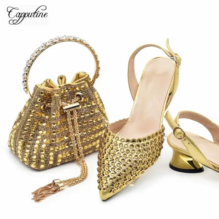 Ensemble de chaussures et sac bleu royal pour femmes, escarpins africains de luxe assortis avec sac 
