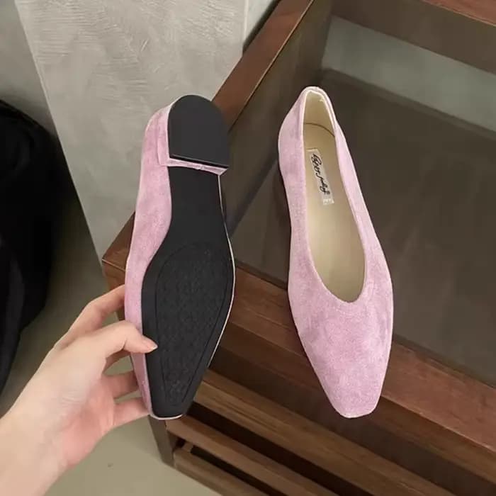 SUOJIALUN Nouvelle Collection Printemps 2026 Chaussures Plates pour Femme, Mode, à Bout Pointu, Styl