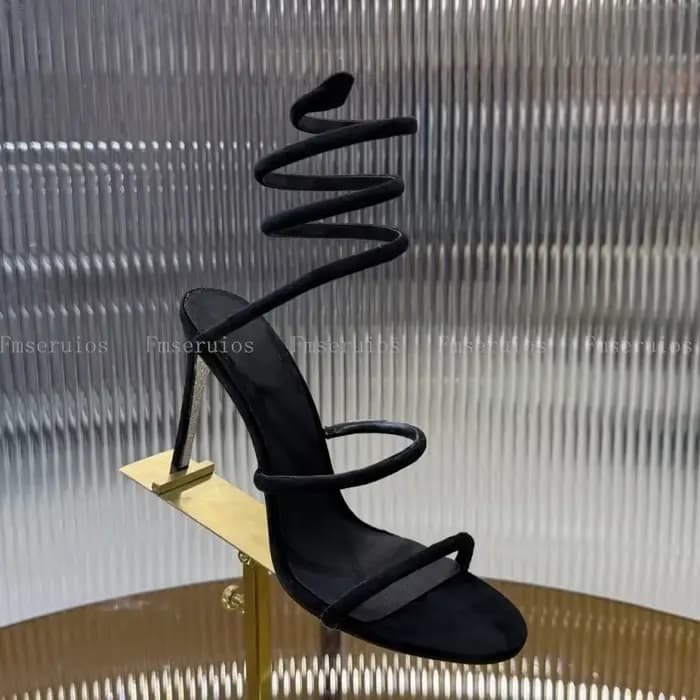 Offre spéciale Sexy talons hauts sandales femme cheville serpent ficelle autour de luxueux haute qua
