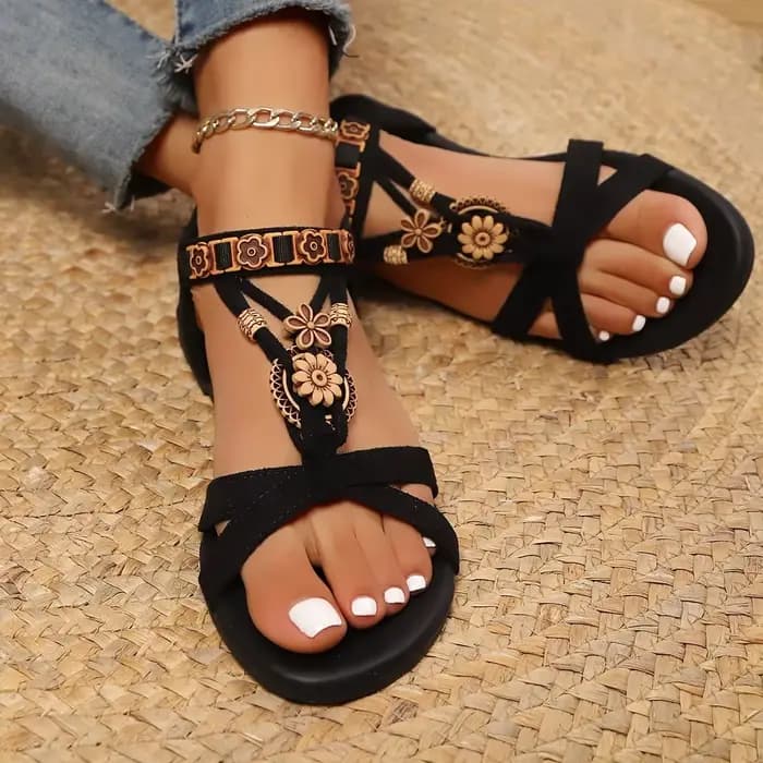 Sandales compensées pour femmes, semelle souple, talons bas, chaussures sexy antidérapantes, style b