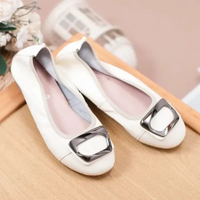 Mocassins plats à enfiler en cuir véritable pour femmes, chaussures de Style Ballet, confortables à 
